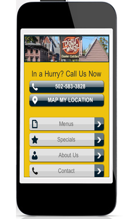 Click to call option on the website of Dizzy Whizz.